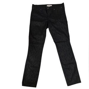 Tory Burch Women’s  Black Flowers Floral Low Rise Pants Jeans  Size 27